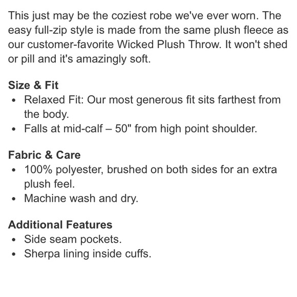 LL Bean Wicked Plush Robe - Picture 15 of 16